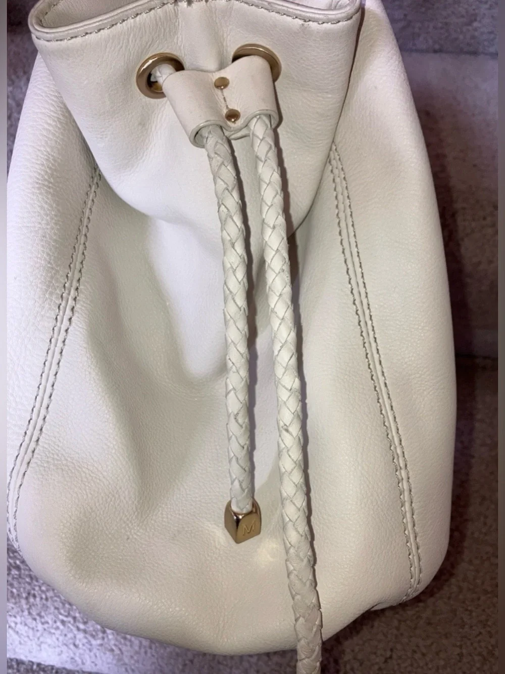 Michael Kors Leather Cream Hobo Bag